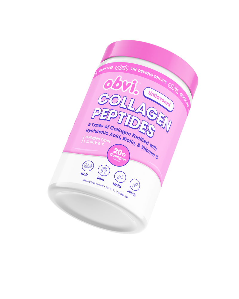 Obvi Collagen Peptides - 5 Types of Collagen-Fortified with Hyaluronic Acid, Biotin, & Vitamin C