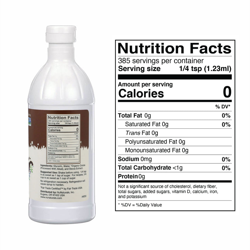 NuNaturals Cocoa Syrup 16 fl oz.