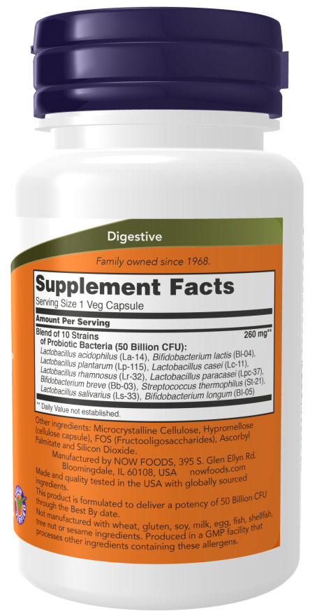 Probiotic-10™ 50 Billion Veg Capsules by NOW Foods