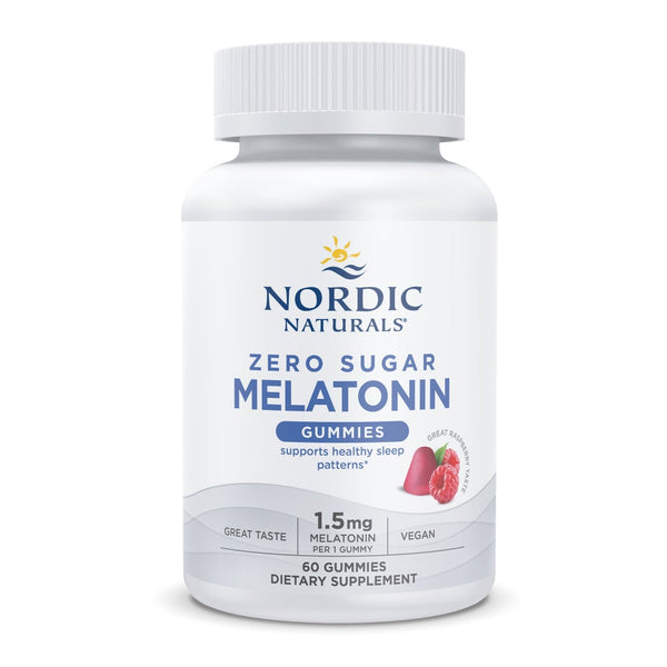 Nordic Naturals Zero Sugar Melatonin Gummies (1.5mg), Raspberry, 60 Gummies