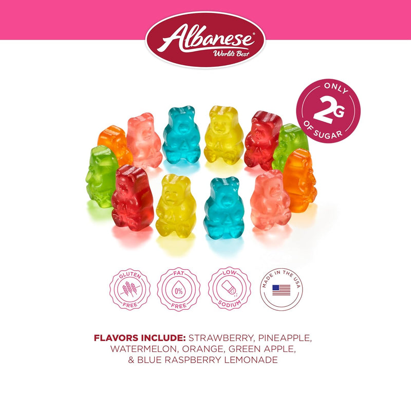 Albanese World's Best Lower Sugar 6 Flavor Gummi Bears, 1.76oz