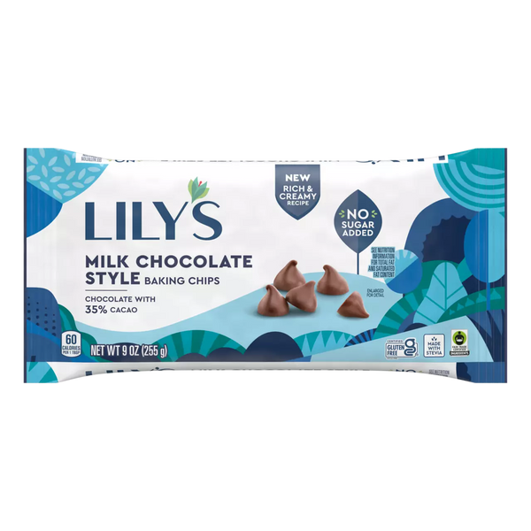 Lily's Sweets Milk Chocolate Style Baking Chips No Sugar Added 9 oz.