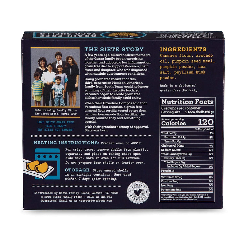 Siete Foods Grain Free Taco Shells 5.5 oz
