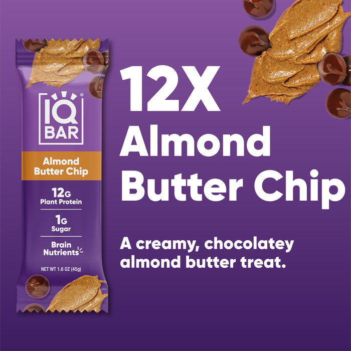 IQBar Vegan and Keto Protein Bars - Almond Butter Chip