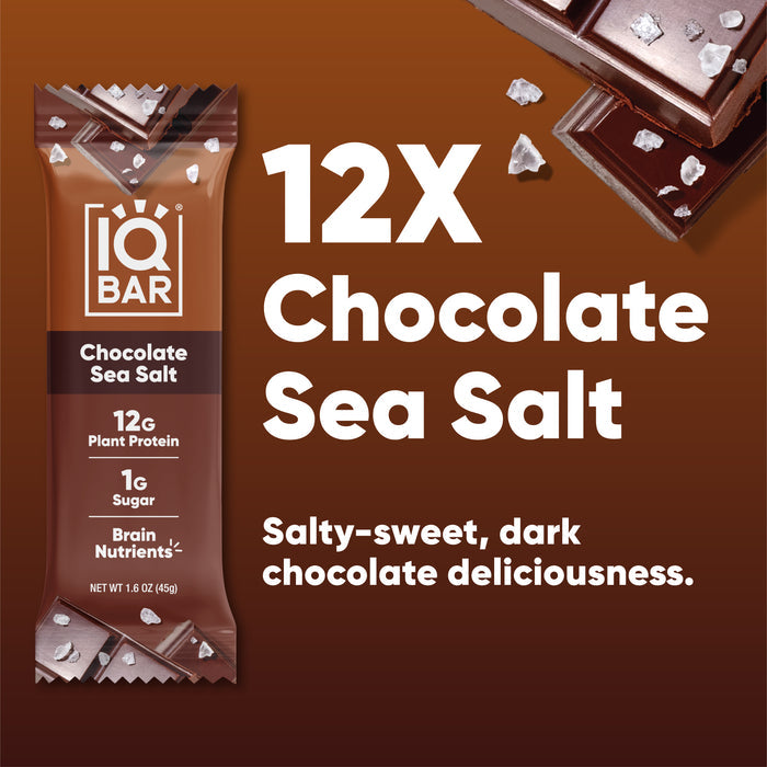 IQBar Vegan and Keto Protein Bars - Chocolate Sea Salt