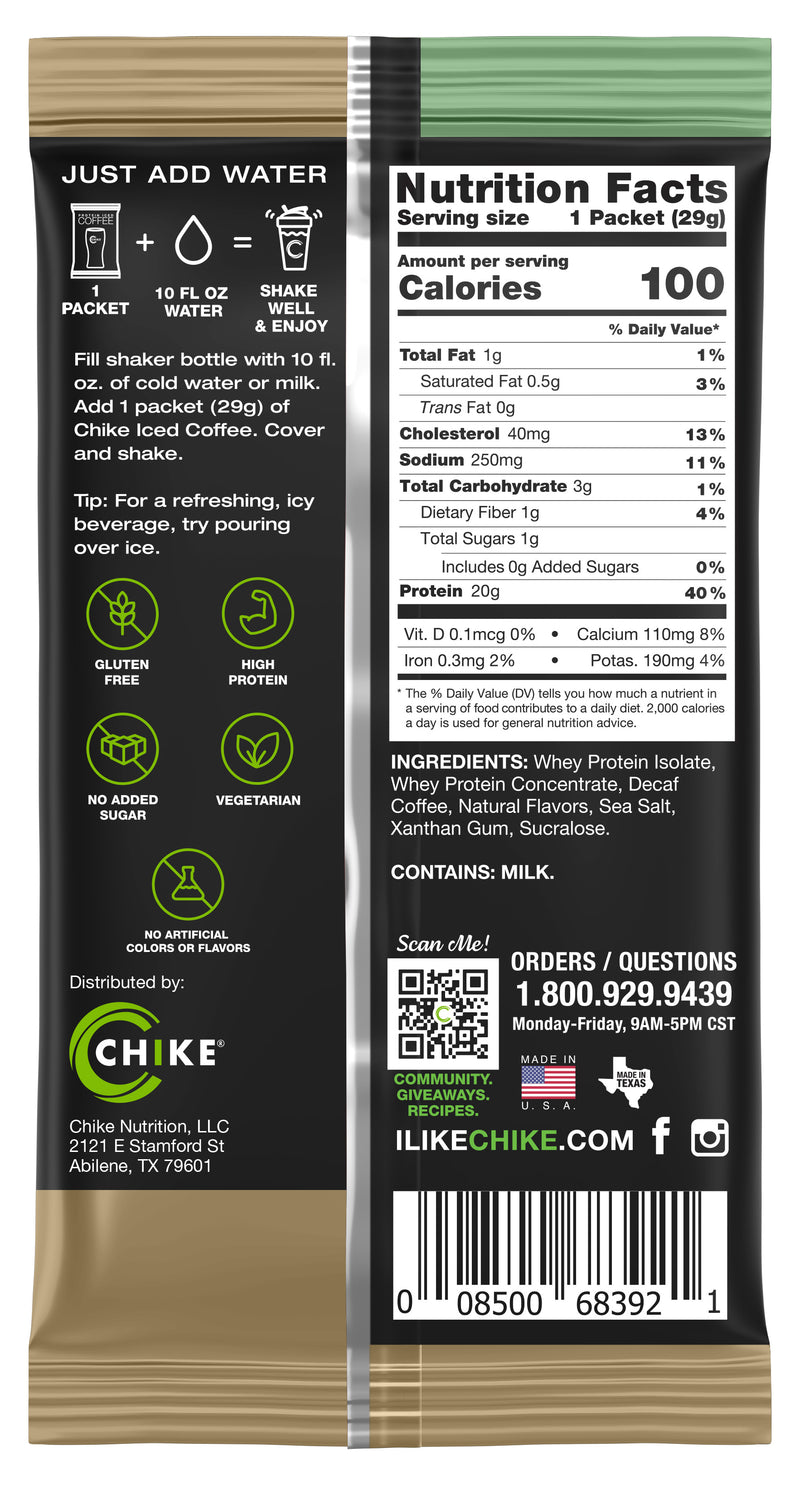 Chike Nutrition High Protein Iced Coffee Single Packets