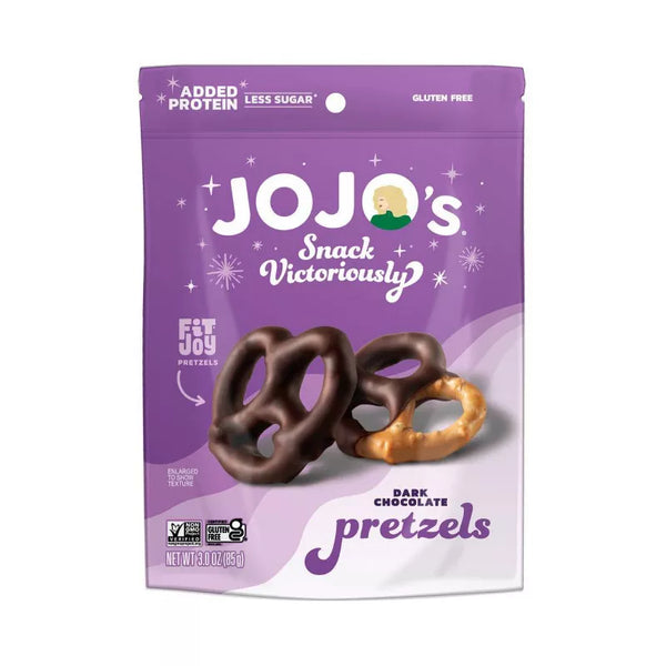 JoJo's Dark Chocolate Covered Pretzels, 3 oz