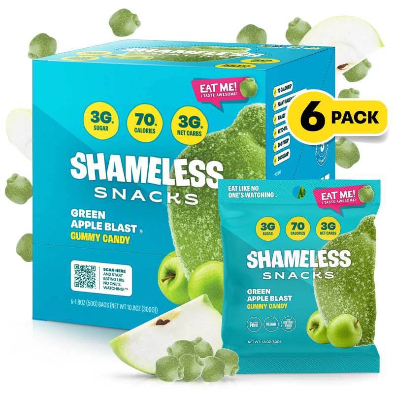 Shameless Snacks Gummy Candy - Green Apple Blast