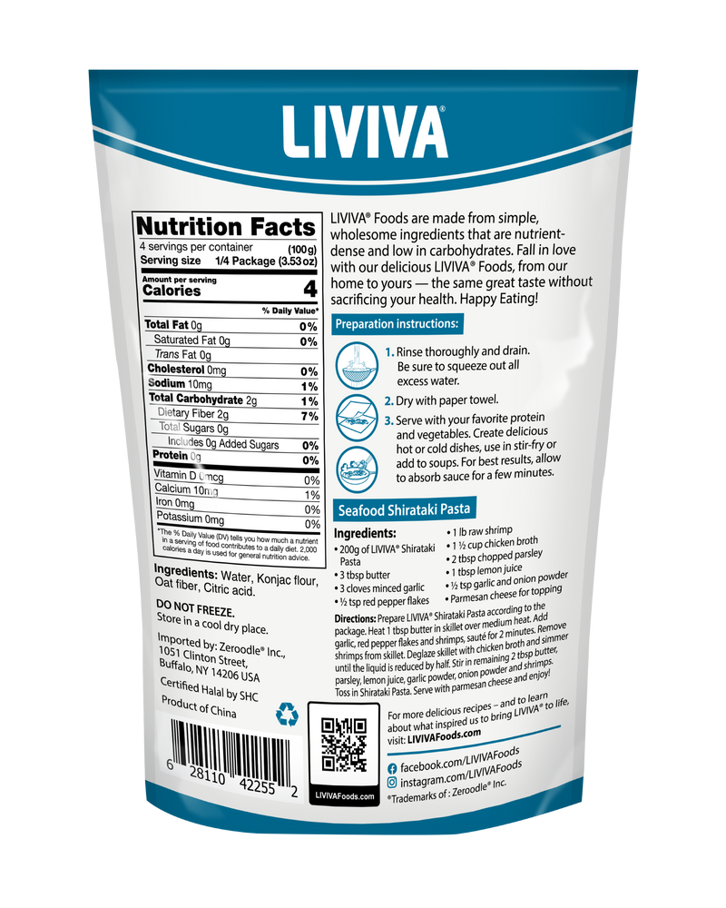 Liviva Organic Shirataki Pasta with Oat Fiber