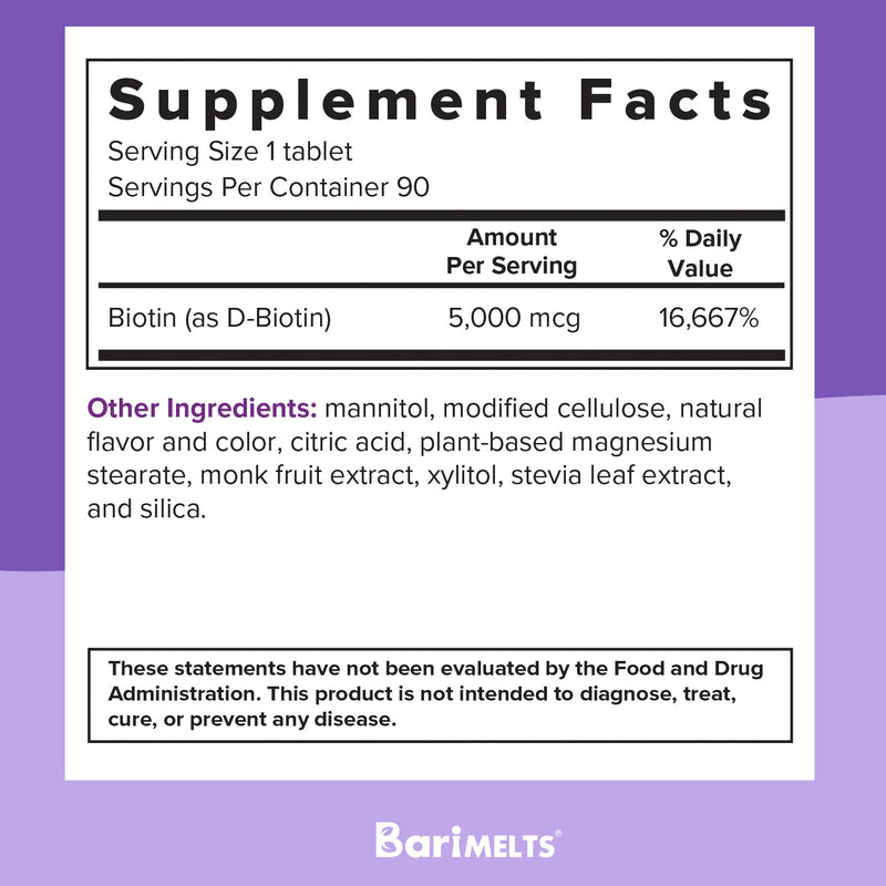 BariMelts Biotin 5,000 mcg