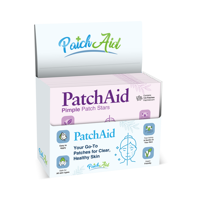 Pimple Patch Stars – 144 Multicolored Hydrocolloid Patches in 2 Sizes with Tea Tree Oil