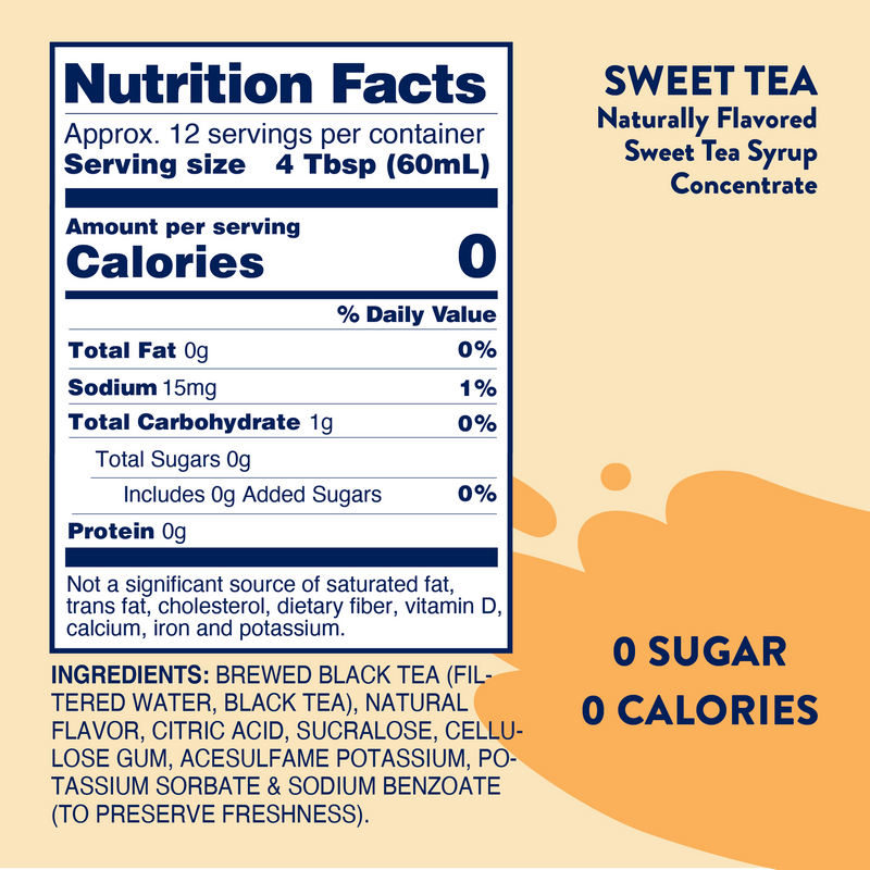 Jordan's Skinny Syrups Sugar Free Sweet Tea Syrup Concentrate