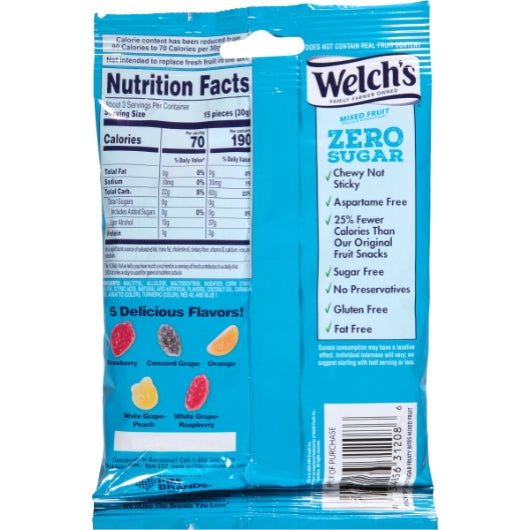 Welch’s Zero Sugar Fruity Bites, 3 oz