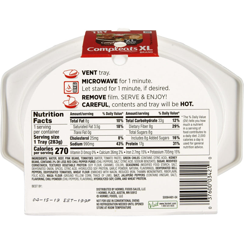 Hormel Compleats Shelf Stable Meals