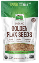 NOW Golden Flax Seeds, Organic, 16 oz.