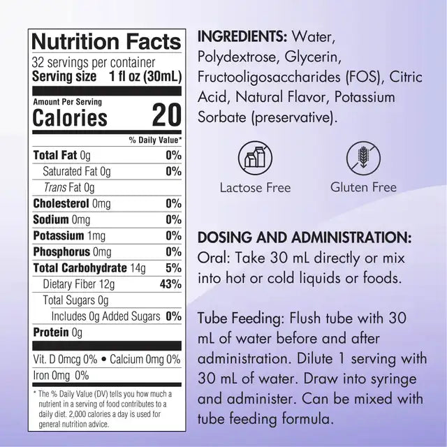 HyFiber® Liquid Fiber with FOS by Medtrition - Mild Citrus