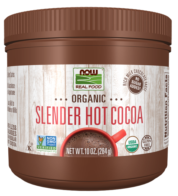 NOW Organic Slender Hot Cocoa, No Sugar Added 10 oz