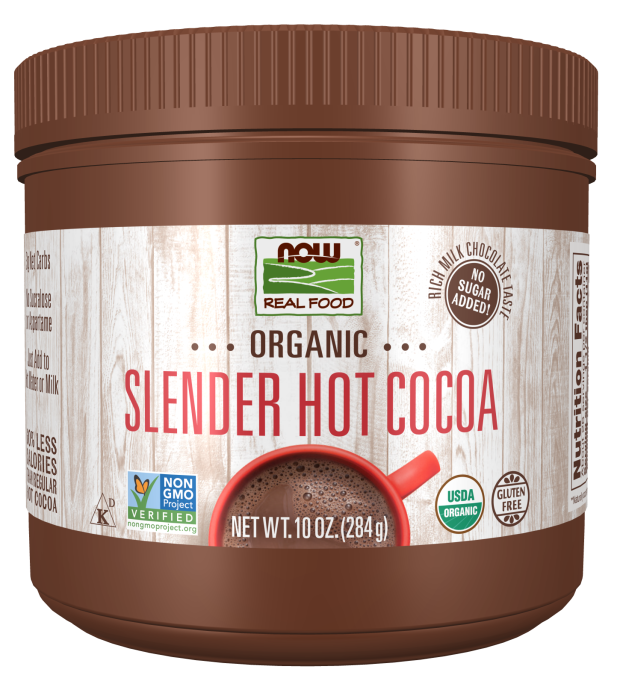 NOW Organic Slender Hot Cocoa, No Sugar Added 10 oz