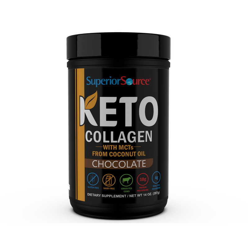 Superior Source Keto Collagen Powder with MCTs, Chocolate, 14 oz 