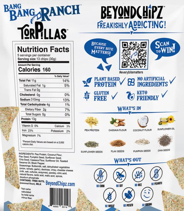 BeyondChipz Torpillas High Protein Tortilla Chips