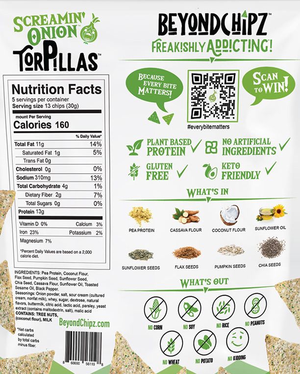 BeyondChipz Torpillas High Protein Tortilla Chips