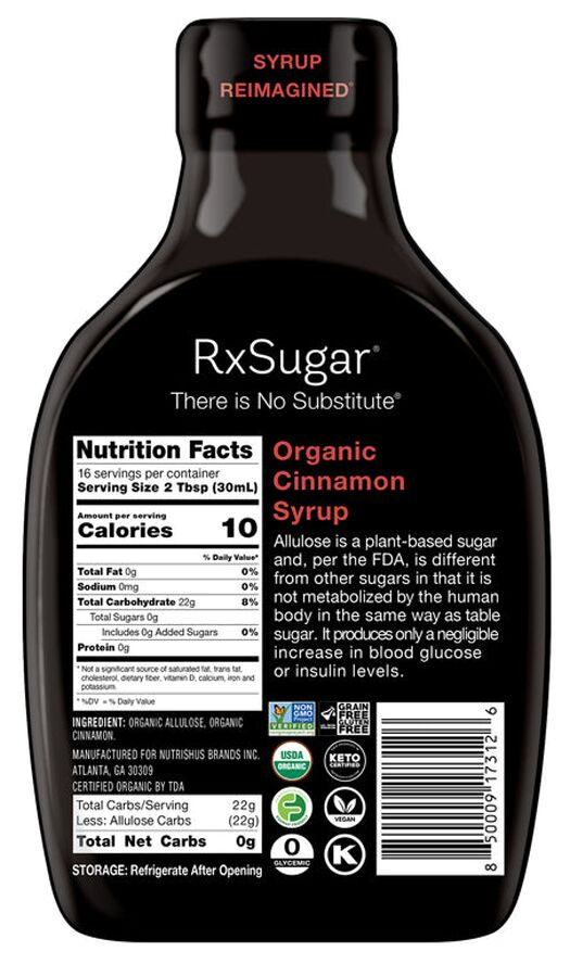 RxSugar Organic Syrup (16 oz)