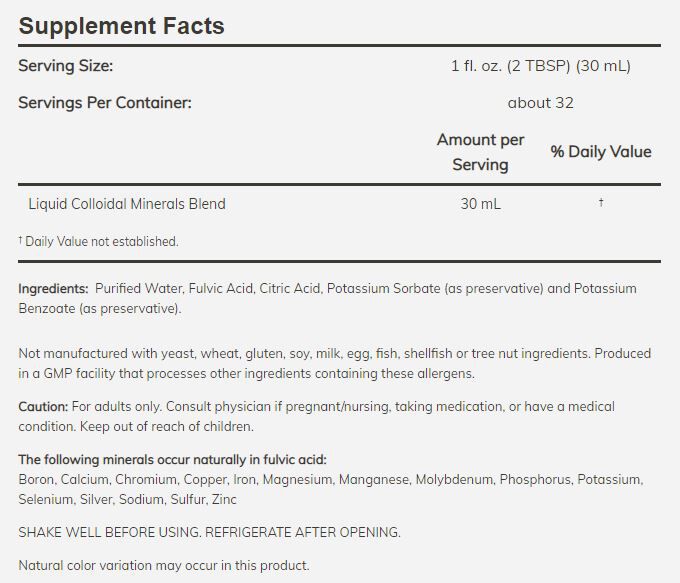 NOW Colloidal Minerals 32 fl oz. 