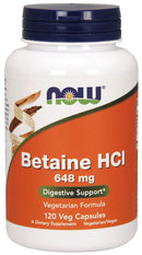 NOW Betaine HCl 120 veg capsules 