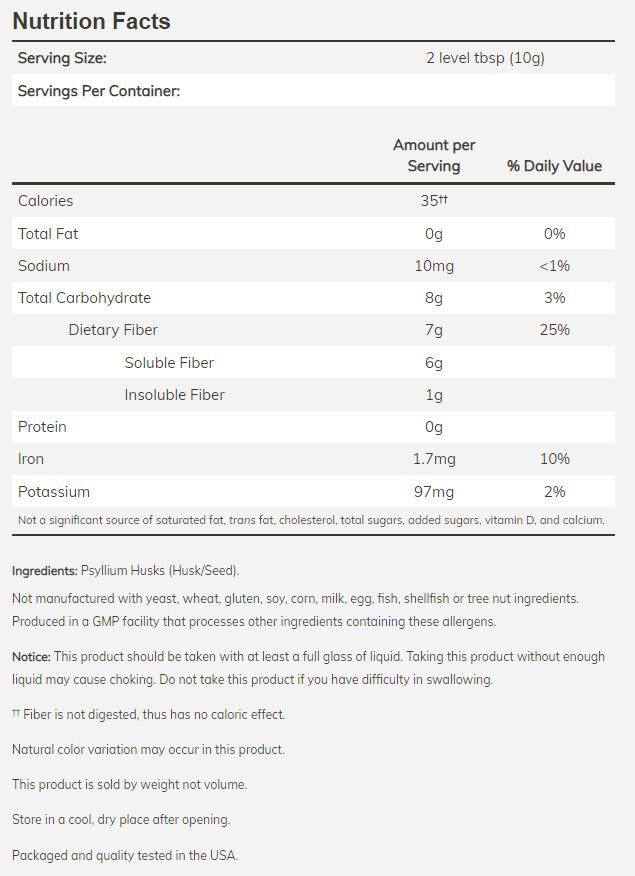 NOW Psyllium Husks, Whole