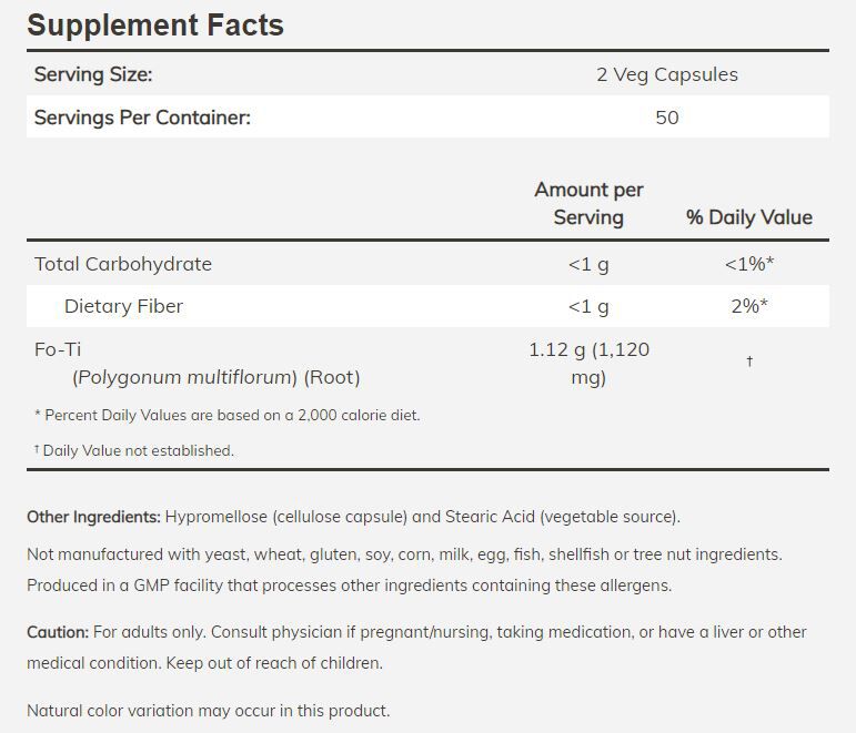 NOW Fo-Ti 100 capsules 