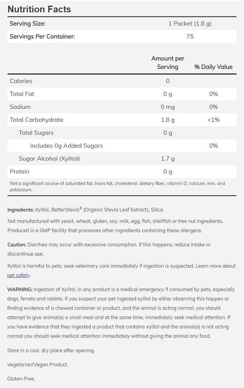 NOW Xylitol Plus Sweetener Packets 75 packets 