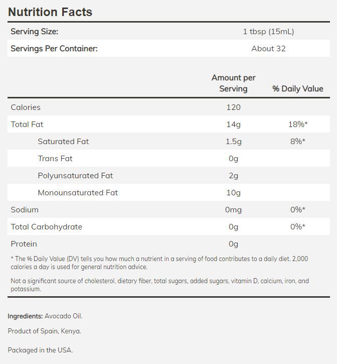 NOW Avocado Oil for Cooking 16 fl oz. 