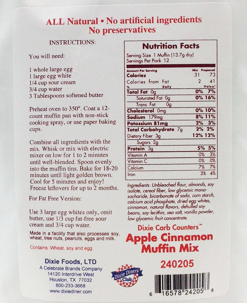 Dixie USA Carb Counters Muffin Mix