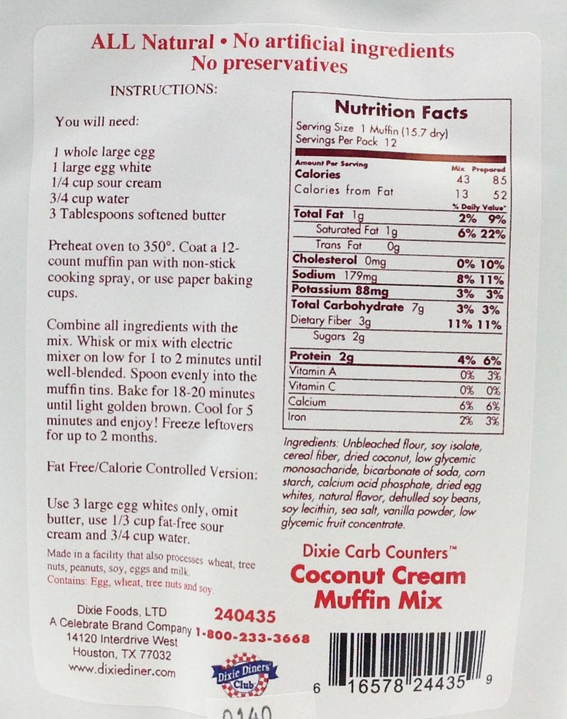 Dixie USA Carb Counters Muffin Mix