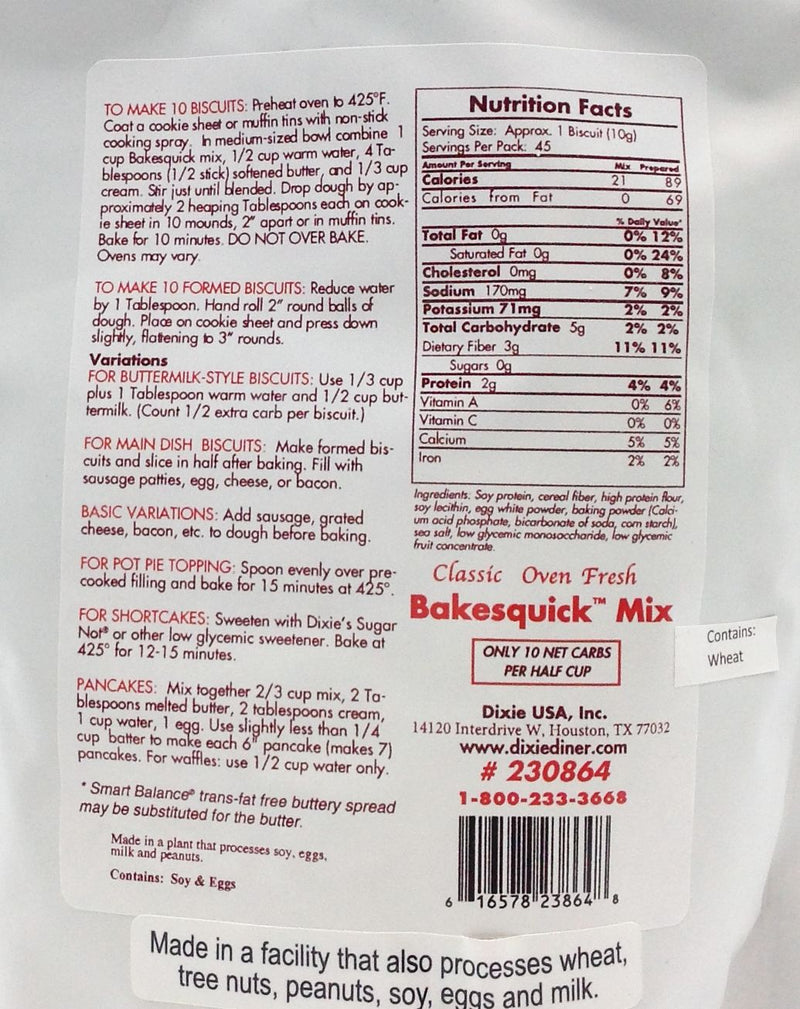 Dixie USA Carb Counters Bakesquick Mix