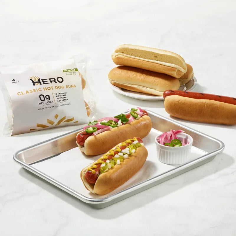 Hero Zero Net Carb Classic Hot Dog Buns, 4 buns