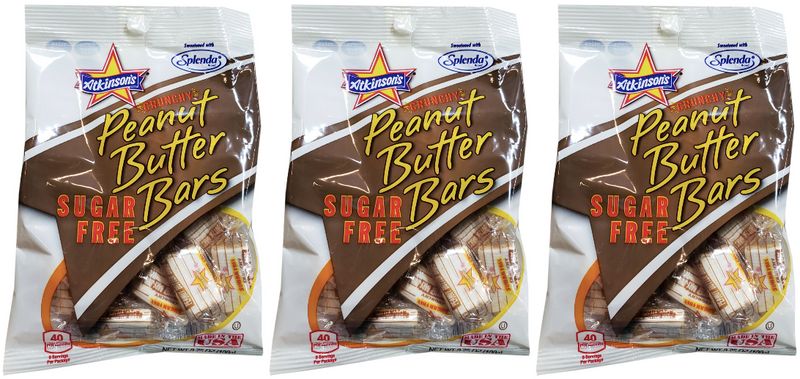 Atkinson's Sugar Free Peanut Butter Bars Candy 3.75 oz. bag