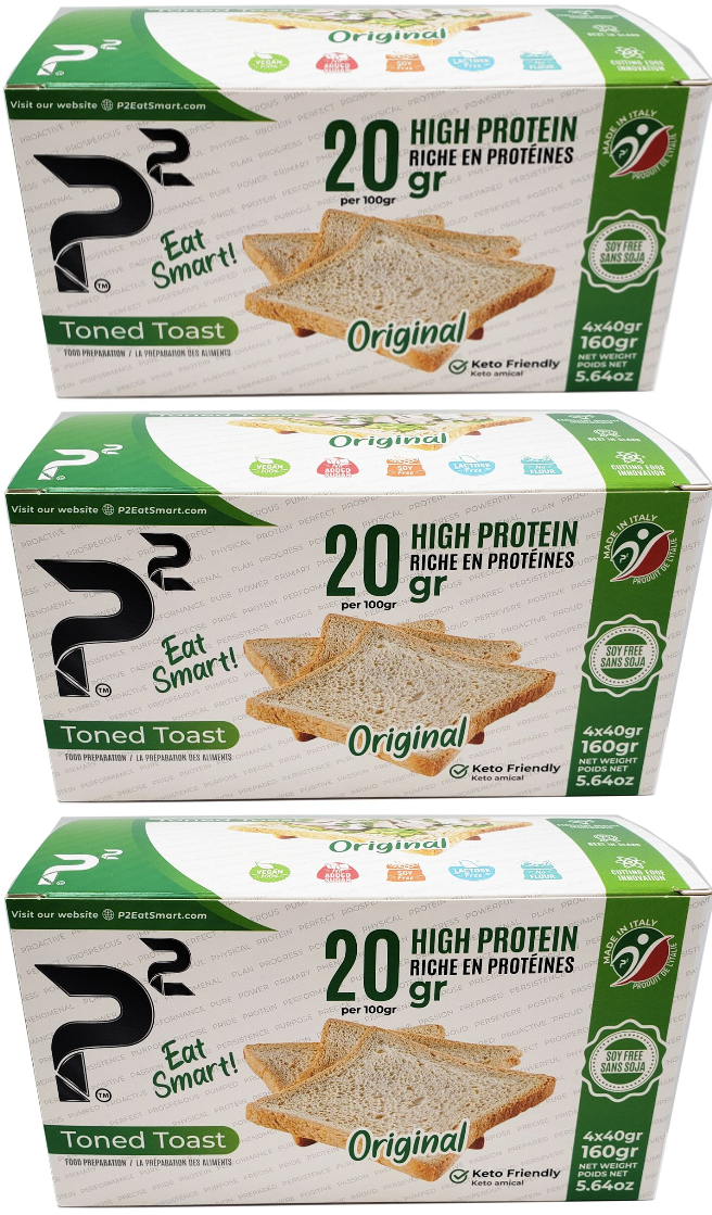 P2 Eat Smart High Protein/High Fiber Toned Toast 160 grams (5.64oz)