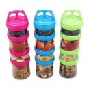 4 Compartment Twist Lock, Stackable, Leak-Proof, Food Storage, Snack Jars & Portion Control Lunch Box by BariatricPal 