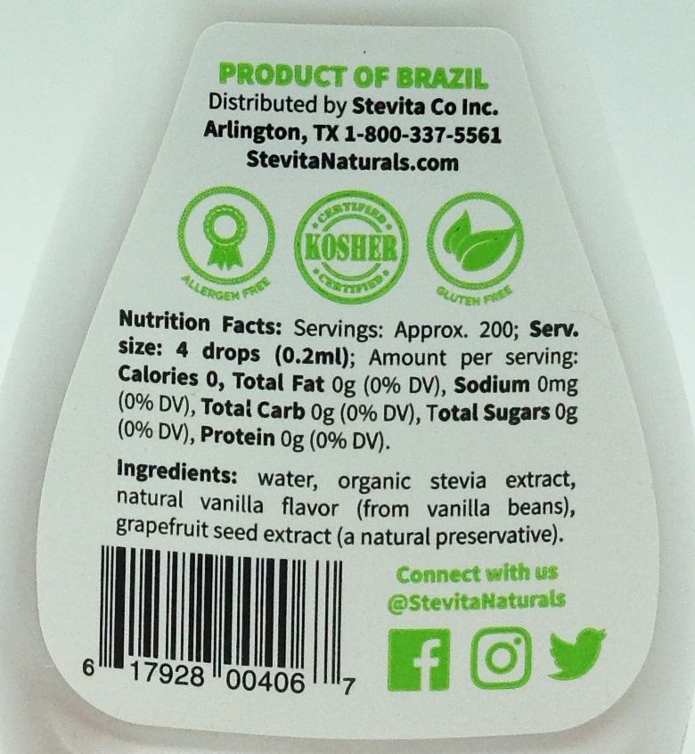 Stevita Flavored Liquid Stevia