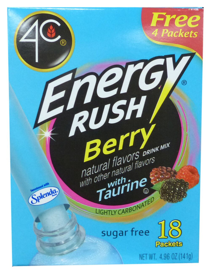 4C Sugar Free Energy Rush Drink Mix Sticks