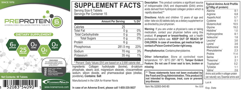 PreProtein® Unflavored Collagen Tablets 90ct Bottle