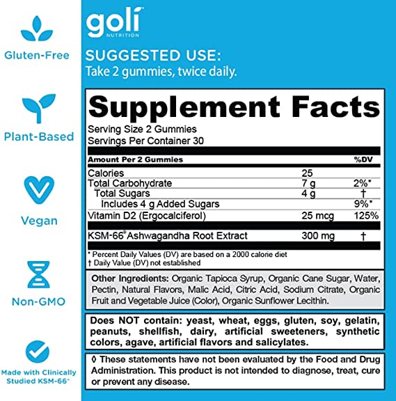 Goli Nutrition Ashwagandha Gummies 