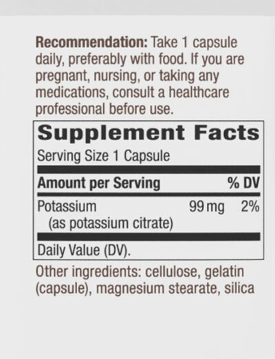 Nature's Way Potassium 100 capsules 