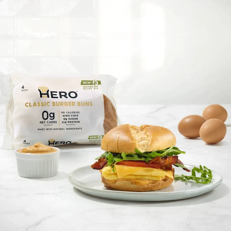 Hero Zero Net Carb Classic Burger Buns, 4 buns