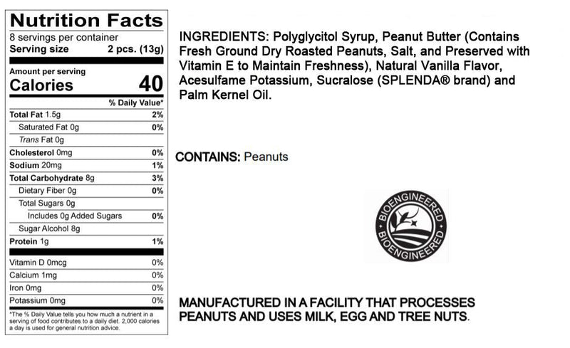 Atkinson's Sugar Free Peanut Butter Bars Candy 3.75 oz. bag 