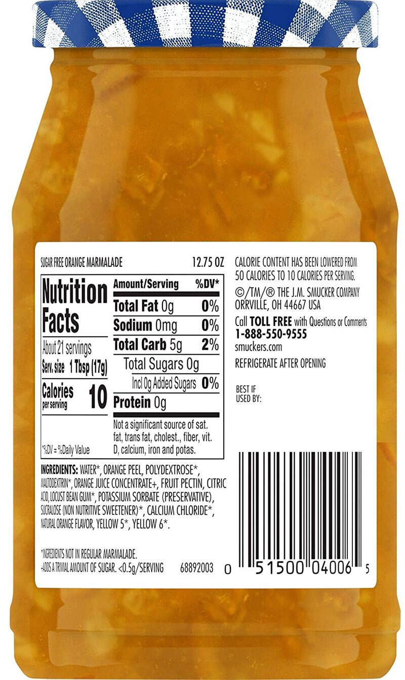 Smuckers Sugar Free Orange Marmalade 12.75 oz 