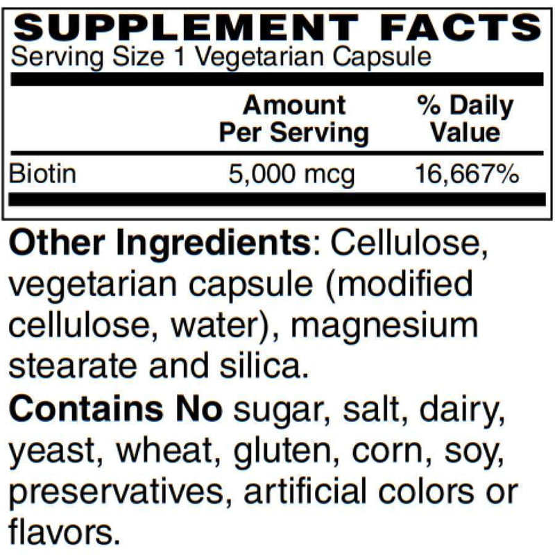 BariatricPal Biotin 5,000 mcg Easy Swallow Vegetarian Capsules (USP-Grade!)