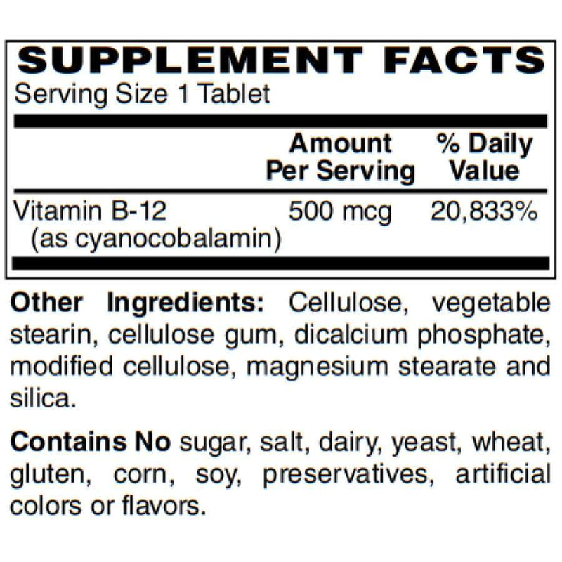 BariatricPal Vitamin B-12 (500mcg) Tablets - Cherry Flavored Tablets (100 count)
