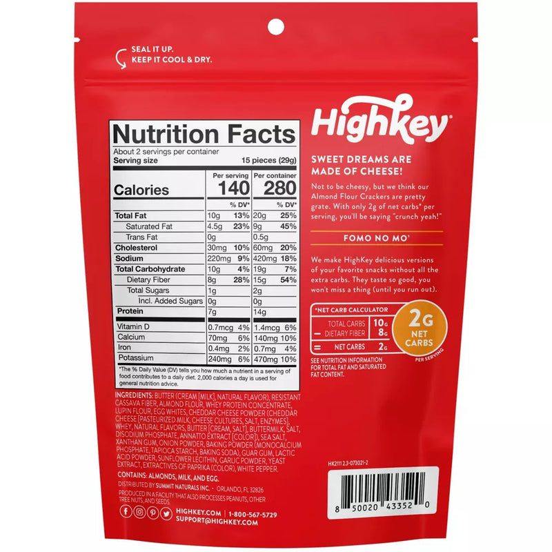 HighKey Snacks Almond Flour Crackers 2 oz